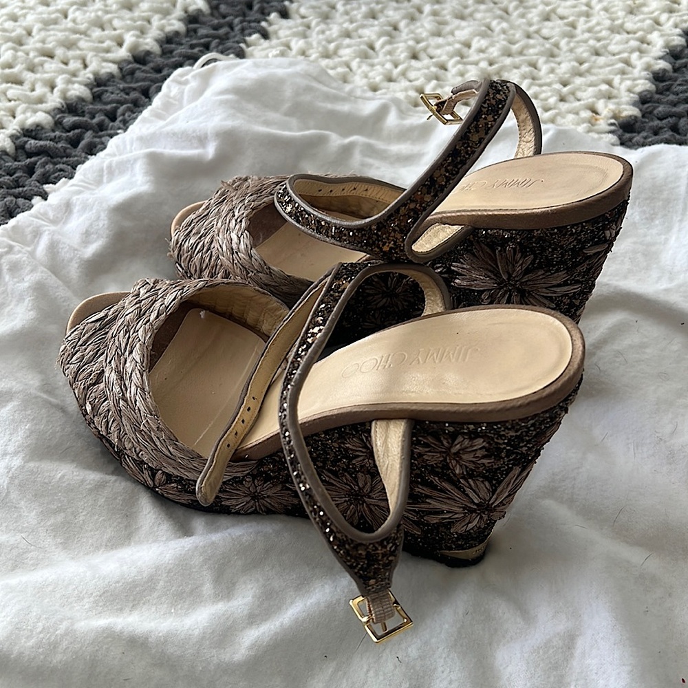 *AUTHENTIC* JIMMY CHOO Floral Sparkly Wedges